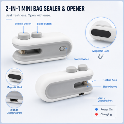 Rechargeable 2-in-1 Bag Sealer & Opener