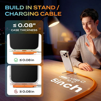Fast Charging Cable with Detachable Stand | USB-C & Lightning.