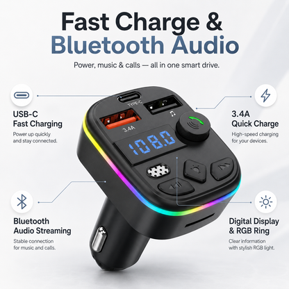 Bluetooth Car Smart Adapter | Upgraded Design.