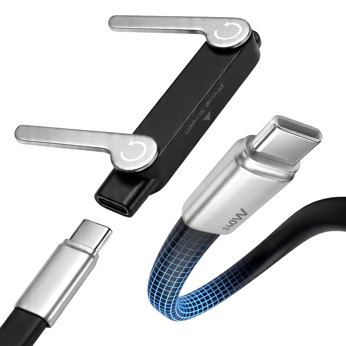 Fast Charging Cable with Detachable Stand | USB-C & Lightning VIP