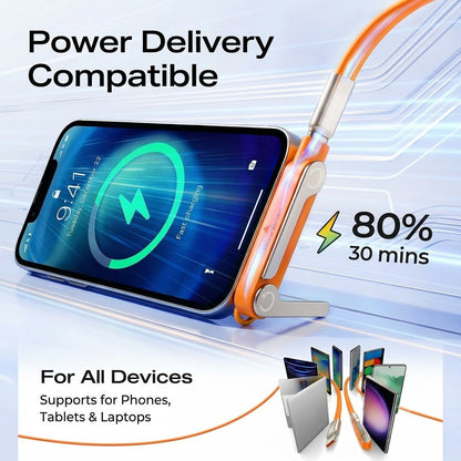 Fast Charging Cable with Detachable Stand | USB-C & Lightning.