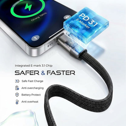 Fast-Charging Cable with Invisible Stand | USB-C & Lightning