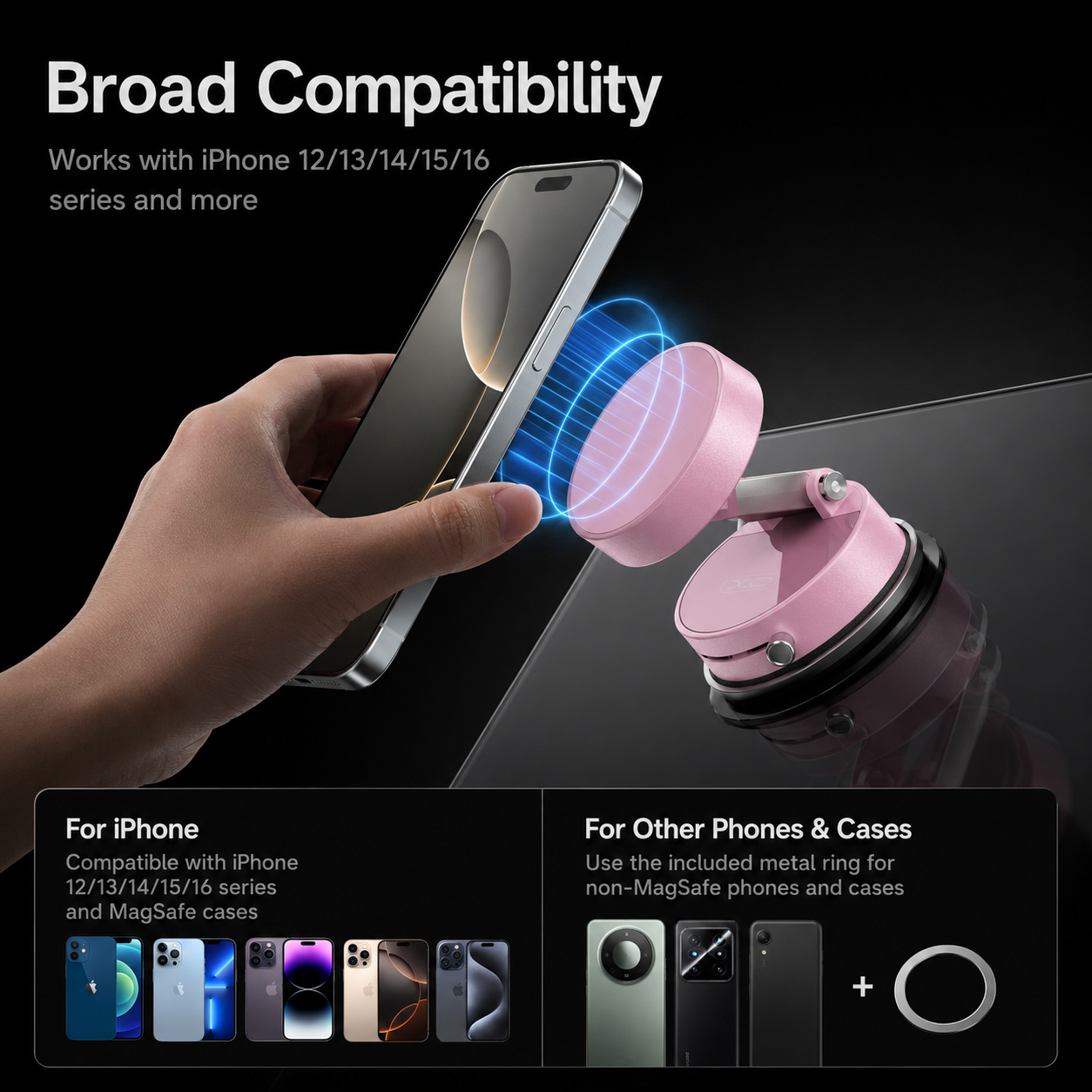Magnetic Suction Phone Mount.