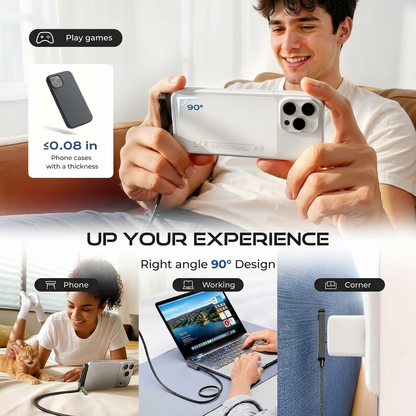 Fast-Charging Cable with Invisible Stand | USB-C & Lightning